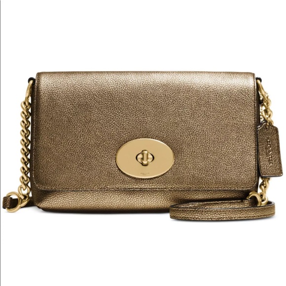 Genuine Coach 36335 gold crossbody - Picture 1 of 5